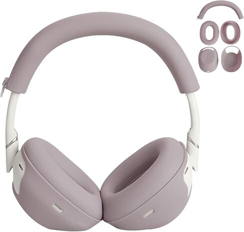 غطاء حماية من السيليكون 3 في 1 من Adhiper لسماعات Sony WH-1000XM6، وأغطية XM6 وأغطية وسائد الأذن من السيليكون وغطاء عصابة الرأس وواقي أكواب الأذن، قابل للغسل ومقاوم للعرق - وردي دخاني in Kuwait