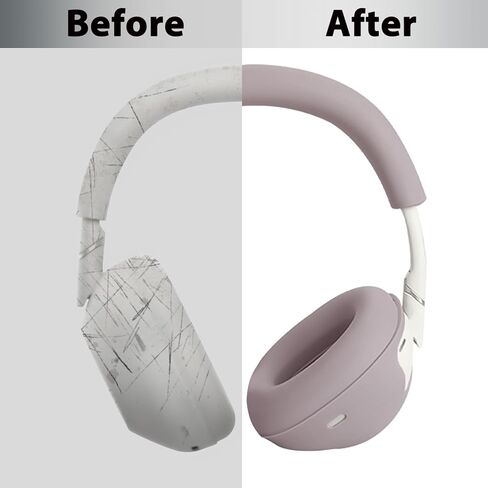 غطاء حماية من السيليكون 3 في 1 من Adhiper لسماعات Sony WH-1000XM6، وأغطية XM6 وأغطية وسائد الأذن من السيليكون وغطاء عصابة الرأس وواقي أكواب الأذن، قابل للغسل ومقاوم للعرق - وردي دخاني in Kuwait