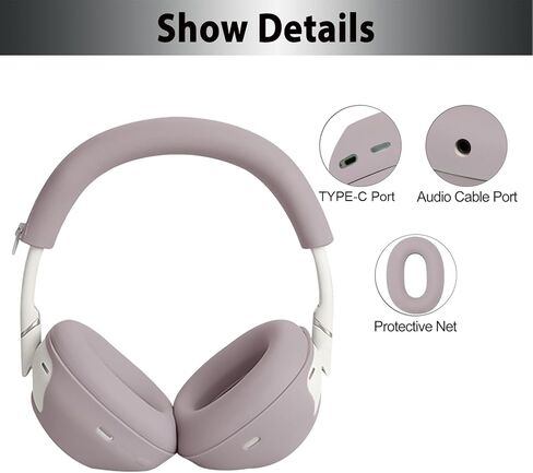 غطاء حماية من السيليكون 3 في 1 من Adhiper لسماعات Sony WH-1000XM6، وأغطية XM6 وأغطية وسائد الأذن من السيليكون وغطاء عصابة الرأس وواقي أكواب الأذن، قابل للغسل ومقاوم للعرق - وردي دخاني in Kuwait