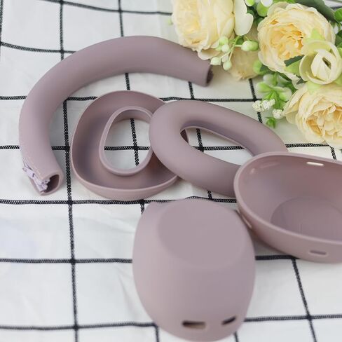 غطاء حماية من السيليكون 3 في 1 من Adhiper لسماعات Sony WH-1000XM6، وأغطية XM6 وأغطية وسائد الأذن من السيليكون وغطاء عصابة الرأس وواقي أكواب الأذن، قابل للغسل ومقاوم للعرق - وردي دخاني in Kuwait