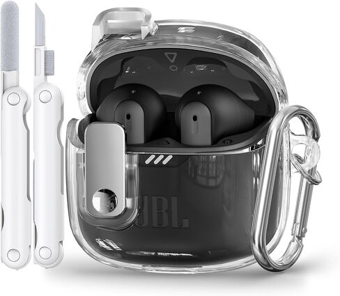 with Lock Case Compatible with JBL Tune Flex Earbuds,with Cleaner Kit,TPU Clear JBL Tune Flex Case for Men Women with Keychain(Clear) in Saudi Arabia