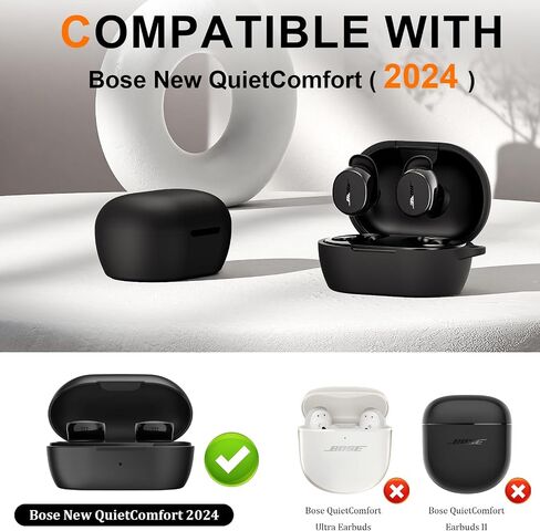 متوافق مع غطاء علبة أذن QuietComfort New Headcomfort ، علبة الجلد الواقية من السيليكون الناعمة لسماعات الأذن الهادئة New QuietComfort 2024 مع Carabiner ، LED الأمامي المرئي (الأرجواني) in Kuwait