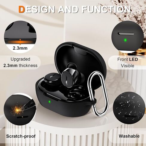 متوافق مع غطاء علبة أذن QuietComfort New Headcomfort ، علبة الجلد الواقية من السيليكون الناعمة لسماعات الأذن الهادئة New QuietComfort 2024 مع Carabiner ، LED الأمامي المرئي (الأرجواني) in Kuwait