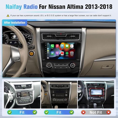Naifay Car Stereo Radio for Nissan Altima 2013 2014 2015 2015 2017 2018 Carplay Android Auto ، 9inch IPS Touch Screens for Nissan Altima Car Stereo مع Bluetooth/GPS/WiFi/WiFi/SWC/SWC/FM in Kuwait