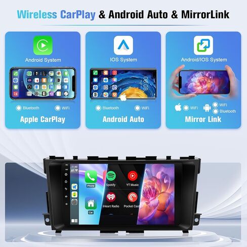 Naifay Car Stereo Radio for Nissan Altima 2013 2014 2015 2015 2017 2018 Carplay Android Auto ، 9inch IPS Touch Screens for Nissan Altima Car Stereo مع Bluetooth/GPS/WiFi/WiFi/SWC/SWC/FM in Kuwait