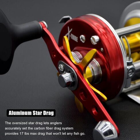 X-Tribe Round Baitcaster Cenly Fishing Cenly ، نظام الفرامل في الطرد المركزي ، بكرة الصب ، والتروس النحاسية الصلبة والترس ، على خط الخروج من الخط ، 4+1 محامل كرات من الفولاذ المقاوم للصدأ ، قبضة مزدوجة in Kuwait