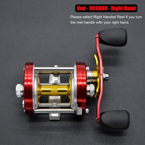 X-Tribe Round Baitcaster Fishing Reel, Centrifugal Braking System Casting Reel, Solid Brass Main and Pinion Gears, ON/Off Line Out Clicker, 4+1 Stainless Steel Ball Bearings, Double Grips in Kuwait