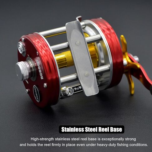 X-Tribe Round Baitcaster Fishing Reel, Centrifugal Braking System Casting Reel, Solid Brass Main and Pinion Gears, ON/Off Line Out Clicker, 4+1 Stainless Steel Ball Bearings, Double Grips in Kuwait