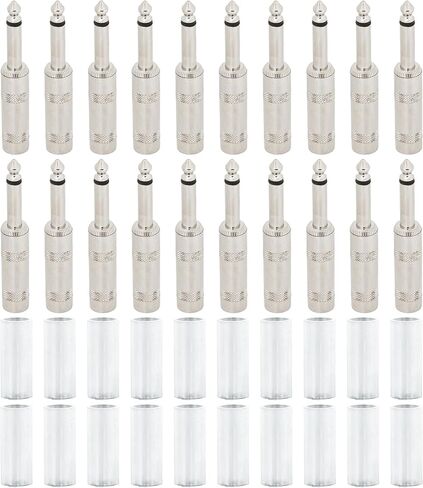 20pcs 1/4 بوصة مونو جاك الجيتار - TS ثقيلة الذكور موصل كبل المكبرات سدادة فونو نغمة 6.35 ملم لحام للميكروفون نوع الجمومة صك تصحيح الهاتف محول للتصميم المستقيم in Kuwait