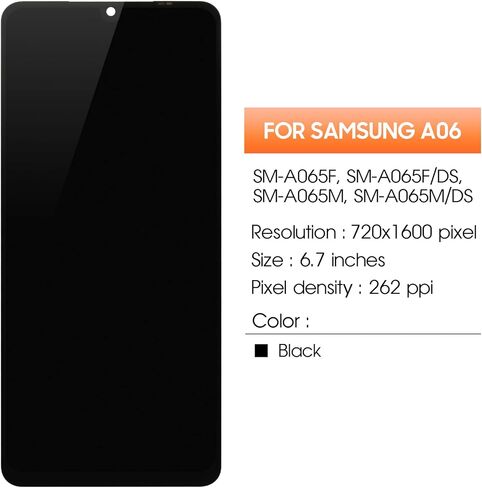 أصلي لـ Samsung Galaxy A06 شاشة استبدال Samsung A06 LCD Display SM-A065F SM-A065M LCD Digitizer Assembly REACH in Saudi Arabia
