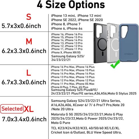 DPS Cell Phone Holster for Samsung Galaxy S24/23/22/21 Ultra, A17/A16/A26,Moto G/G Power,Belt Holder Case with Clip,Rugged Nylon Carrying Pouch w Card Holder (Fits Otterbox Cover on),Black,(X-Large) in Saudi Arabia