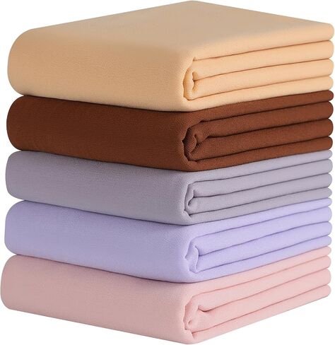 Febfim 4 PCS Muslim Women Soft Premium Solid Chiffon Hijab Scarves Shawl Long Scarf Wrap Scarves with Gift Box in Kuwait