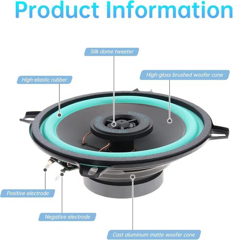 مكبرات صوت للسيارات ، 2 قطع 5 بوصة 100W سيارة عالمية Hifi Coaxial SPEAKER DOOR AUTO AUTO MUSIC STEREO COMPLE in Saudi Arabia