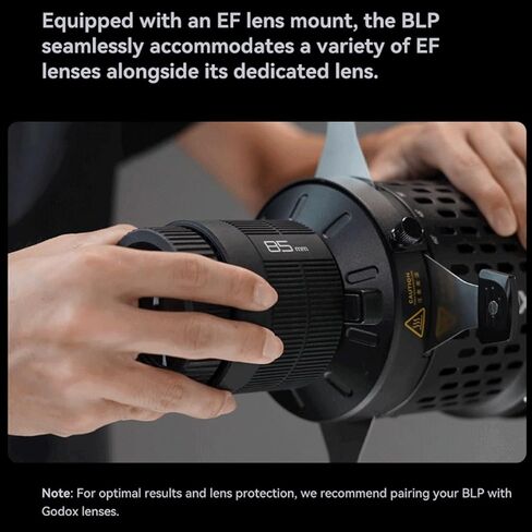 Godox BLP LED Bowens Mount Projection Attachment, Spotlight Kit, 360° Rotatable, 85mm Lens Included, EF Lens Mount for LED Video Light for Godox SL60W, SL150, LA150, LA200, SZ150, SZ200,M200D, etc in Saudi Arabia