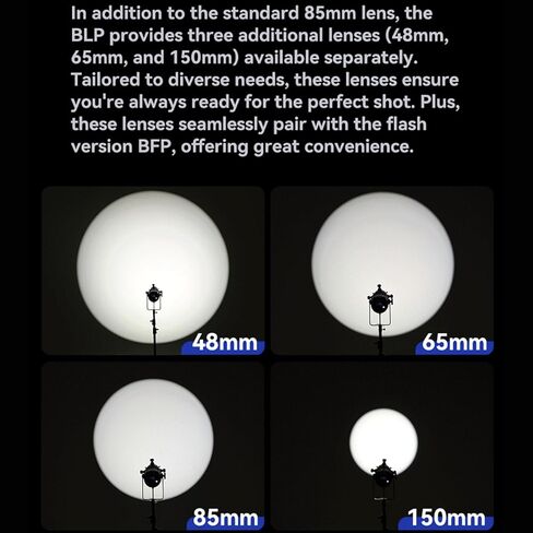 Godox BLP LED Bowens Mount Projection Attachment, Spotlight Kit, 360° Rotatable, 85mm Lens Included, EF Lens Mount for LED Video Light for Godox SL60W, SL150, LA150, LA200, SZ150, SZ200,M200D, etc in Saudi Arabia