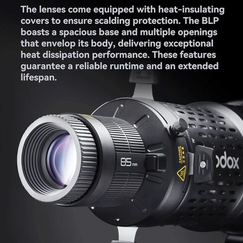 Godox BLP LED Bowens Mount Projection Attachment, Spotlight Kit, 360° Rotatable, 85mm Lens Included, EF Lens Mount for LED Video Light for Godox SL60W, SL150, LA150, LA200, SZ150, SZ200,M200D, etc in Saudi Arabia