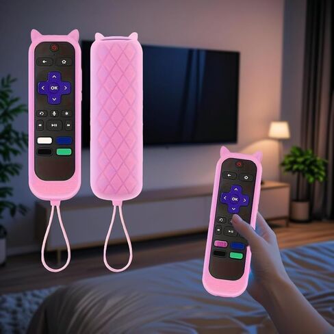 2Pcs Silicone Remote Cover,Universal Protective Case with Battery Cover for Smart TV Streaming Stick, Anti-Slip Anti-Dust, Green in Saudi Arabia