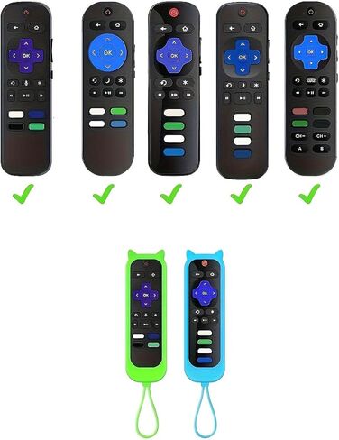 2Pcs Silicone Remote Cover,Universal Protective Case with Battery Cover for Smart TV Streaming Stick, Anti-Slip Anti-Dust, Green in Saudi Arabia
