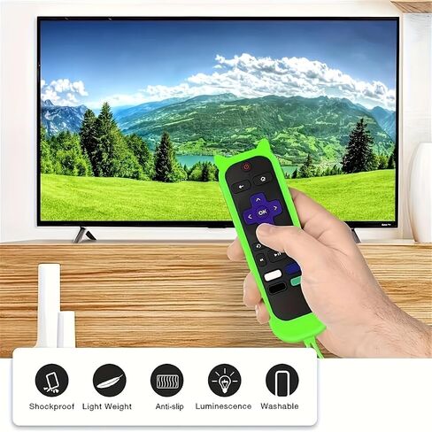 2Pcs Silicone Remote Cover,Universal Protective Case with Battery Cover for Smart TV Streaming Stick, Anti-Slip Anti-Dust, Green in Saudi Arabia