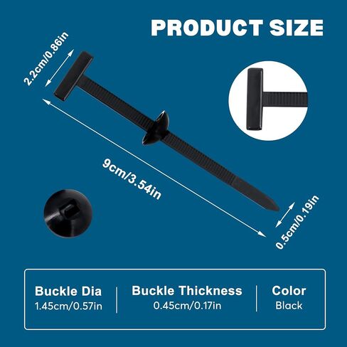 Nylon Universal Cable Tie Buckle for Car 100pcs Heavy-Duty Grip Auto Zip Tie Buckles for Wire, Bumper, and Hose in Car and Home – Secure Cable Tie Buckle Kit in Kuwait