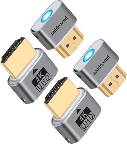 4K HDMI Dummy Plug 4pack ، Virtual Monitor Emulator محول شبح شبح مقطع الرأس ، يدعم محول HDMI مقطوع الرأس 4K@60Hz ، 2K ، 1080 بكسل للكمبيوتر الشخصي ، VR Headets & Cryptocurrency Mining in Kuwait
