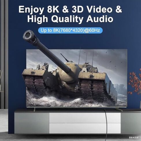 Kirei v Wire Ultra High Speed ​​8K HDMI Cable 3.3ft/1M (48GBPs) ، 4K@120Hz ، 8K@60Hz ، EARC ، DTS-HD. متوافق PS3/4/5 ، الكمبيوتر الشخصي ، الشاشات ، أجهزة التلفزيون والمزيد. الأداء المتين والعالي in Kuwait