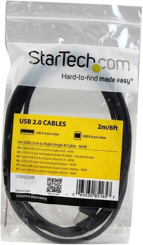 StarTech.com 1m USB 2.0 A to Right Angle B Cable Cord - 1 m USB Printer Cable - Right Angle USB B Cable - 1x USB A (M), 1x USB B (M) (USBAB1MR) in Saudi Arabia