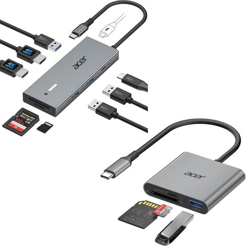 3 في 1 حزمة قارئ بطاقة SD مع 9-in-1 USB C station شاشة مزدوجة مع 2 HDMI in Saudi Arabia
