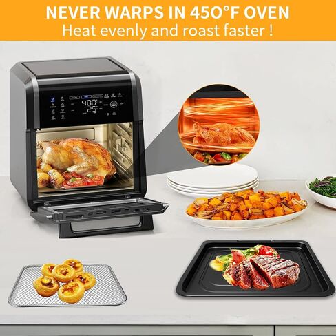 Air Fryer Replacement Parts for Chefman 12 Quart 6 In 1 digital Countertop Convection Oven, Air Fryer Drip Tray Grill Pan Grill Plate Crisper Plate Accessories Tray Rack in Saudi Arabia
