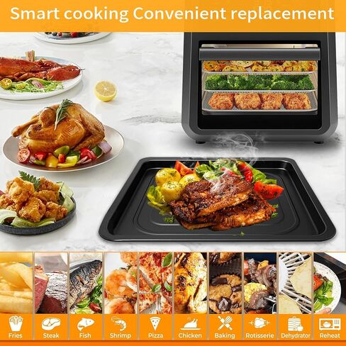 Air Fryer Replacement Parts for Chefman 12 Quart 6 In 1 digital Countertop Convection Oven, Air Fryer Drip Tray Grill Pan Grill Plate Crisper Plate Accessories Tray Rack in Saudi Arabia