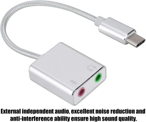 Dioche 3.5mm Sound Card, Plug and Play Premium Material Noise Reduction Sound Card for Tablet for Phone for Notebook in Saudi Arabia