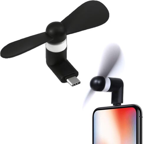 1pc محمولة Mini Phone Fan مع واجهات Lightning & Type-C لعطلة العطلات الصيفية المحمولة in Saudi Arabia
