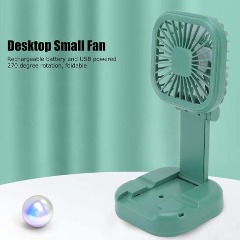Portable Fan, Rechargeable Fanner with Battery and USB Outlet, Phone Holder for Daily Demand, Small Handfree Foldable Camping Fan(Pink) in Saudi Arabia