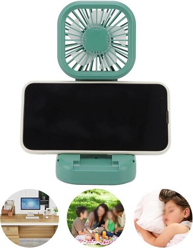 Portable Fan, Rechargeable Fanner with Battery and USB Outlet, Phone Holder for Daily Demand, Small Handfree Foldable Camping Fan(Pink) in Saudi Arabia