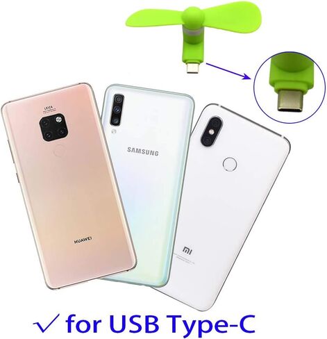 Type USB C Mini Phone Fan for Samsung Galaxy S24+ S24 S23+ S23 S22 S21 S20 S20+ S10 S9,Note 20 9 8,A54 A35 A25 A24 A23 A15 A14 A12 [2 Pieces] in Saudi Arabia