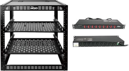 Tecmojo 12U Open Frame Network Rack&9 Outlet Rack Mount Power Strips in Saudi Arabia