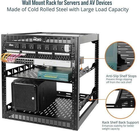 Tecmojo 12U Open Frame Network Rack&9 Outlet Rack Mount Power Strips in Saudi Arabia