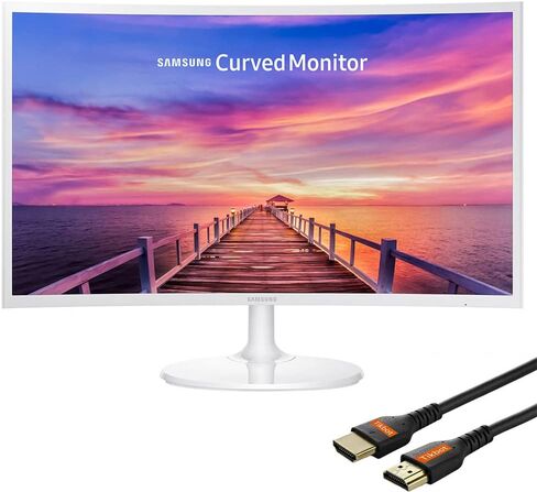 Samsung Monitor for Business Gaming, 27" FHD Curved Widescreen LED Slim Bezel Anti-Glare, AMD FreeSync, 4ms Response Time, 60Hz Refresh Rate, Ultra-Slim, HDMI, DisplayPort, HDMI Cable in Saudi Arabia