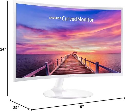 Samsung Monitor for Business Gaming, 27" FHD Curved Widescreen LED Slim Bezel Anti-Glare, AMD FreeSync, 4ms Response Time, 60Hz Refresh Rate, Ultra-Slim, HDMI, DisplayPort, HDMI Cable in Saudi Arabia