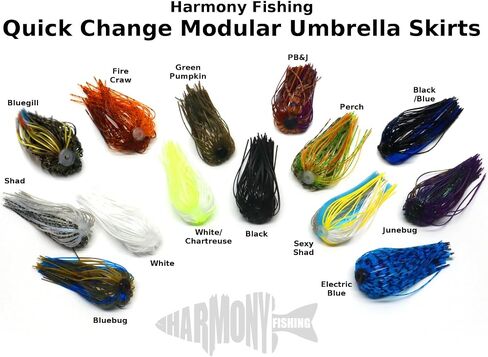Harmony Fishing – Quick Change Modular Umbrella Skirts for Fishing Jigs, Spinnerbaits, Buzzbaits, Lures, Baits (10 Pack) in Saudi Arabia
