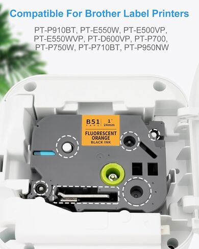 Absonic 24mm أصفر Tze Label Tape متوافق مع Brother Tze-651 Tze651 0.94 "أسود على شريط مصفوفة أصفر TZ لصانع الملصقات PTOUCH PTD610BT PTD600 PTP750W PTP710BT E550WVP 2730VP 2430PC ، 3 Pack in Kuwait