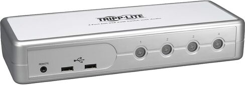 Tripp Lite 4-Port DVI/USB Desktop KVM Switch with Audio & Cables (B004-DUA4-K-R),Silver in Saudi Arabia
