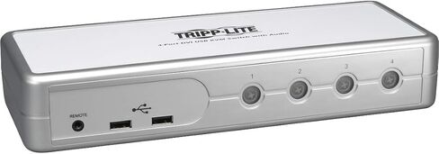 Tripp Lite 4-Port DVI/USB Desktop KVM Switch with Audio & Cables (B004-DUA4-K-R),Silver in Saudi Arabia