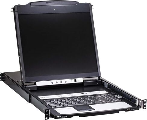 Eaton 16-Port Rack KVM over IP Switch, 19in LCD Screen KVM, Cat5/Cat5e, Virtual Media KVM, 1U Rackmount, VGA Port, TAA Compliant, 1-Year Warranty (B064C-16-1-IP) in Saudi Arabia