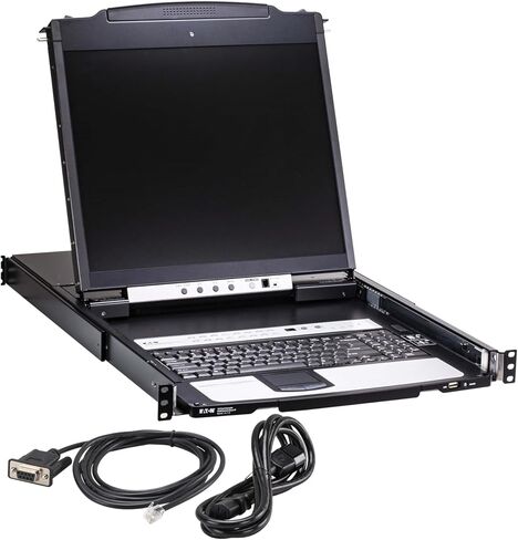 Eaton 16-Port Rack KVM over IP Switch, 19in LCD Screen KVM, Cat5/Cat5e, Virtual Media KVM, 1U Rackmount, VGA Port, TAA Compliant, 1-Year Warranty (B064C-16-1-IP) in Saudi Arabia
