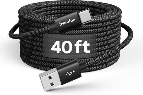 Cleefun Long USB C Cable 20ft ، USB إلى USB -C شحن كابل - 20 قدمًا من نوع الشاحن C لسلسلة iPhone 16 15 ، وسلسلة Samsung Galaxy وأجهزة USB -C الأخرى - Nylon Wraded in Kuwait