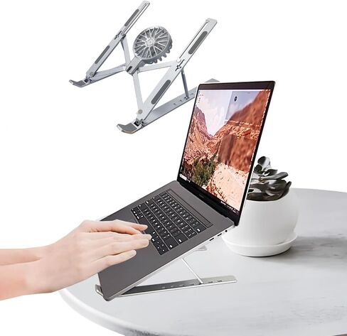 Portable Laptop Stand, Ergonomic Laptop Mount Support, Detachable Laptop Riser Notebook Holder Stands Compatible with MacBook, Dell, Lenovo More 16-18" Laptops, Black in Saudi Arabia