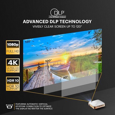 Kodak Luma 450 Portable Native 1080p Projector-150 ANSI Lumens ، Wi-Fi ، Bluetooth ، HDMI/USB ، يدعم إدخال 4K ، يتضمن حالة ، حتى 150 "شاشة in Saudi Arabia