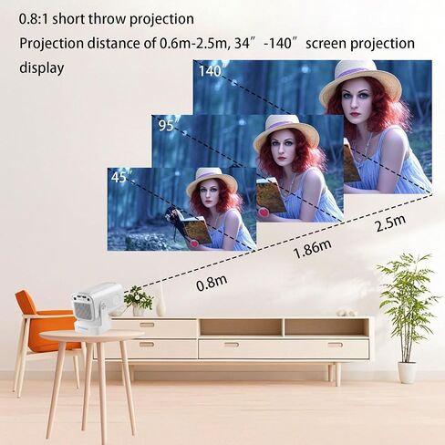 Mini Projector Hy300 Pro Projector مع WiFi و Bluetooth ، دعم جهاز العرض المحمول 1080p 4K فك التشفير ، Android 11.0 ، 200Ansi LM ، 180 ° ROTATIN in Saudi Arabia