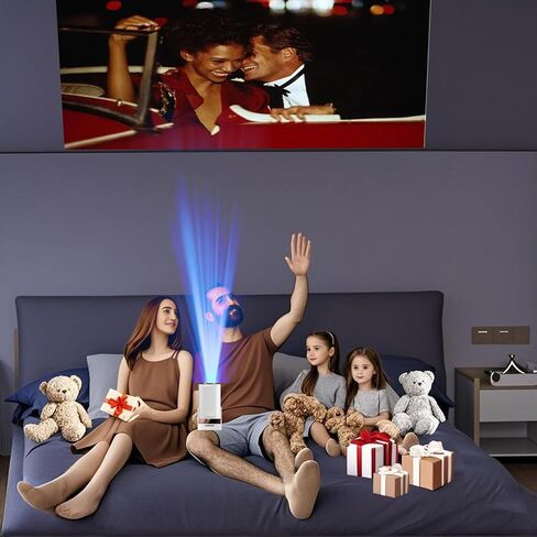 Mini Projector Hy300 Pro Projector مع WiFi و Bluetooth ، دعم جهاز العرض المحمول 1080p 4K فك التشفير ، Android 11.0 ، 200Ansi LM ، 180 ° ROTATIN in Saudi Arabia
